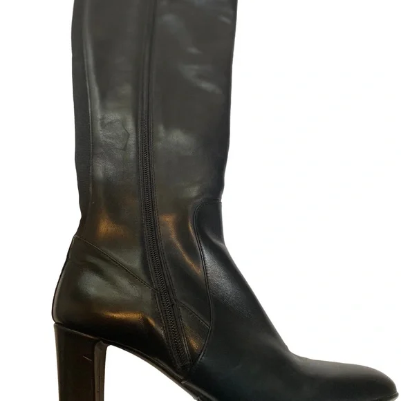 Aquatalia knee high black leather boot - Picture 9 of 12